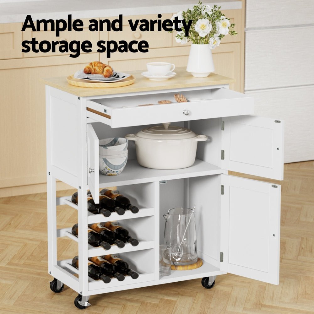Kitchen Island Trolley Rolling Serving Cart Storage Cart Drawer Cupboard - Tools > Tools Storage > Work Benches - Rivercity House & Home Co. (ABN 18 642 972 209) - Affordable Modern Furniture Australia