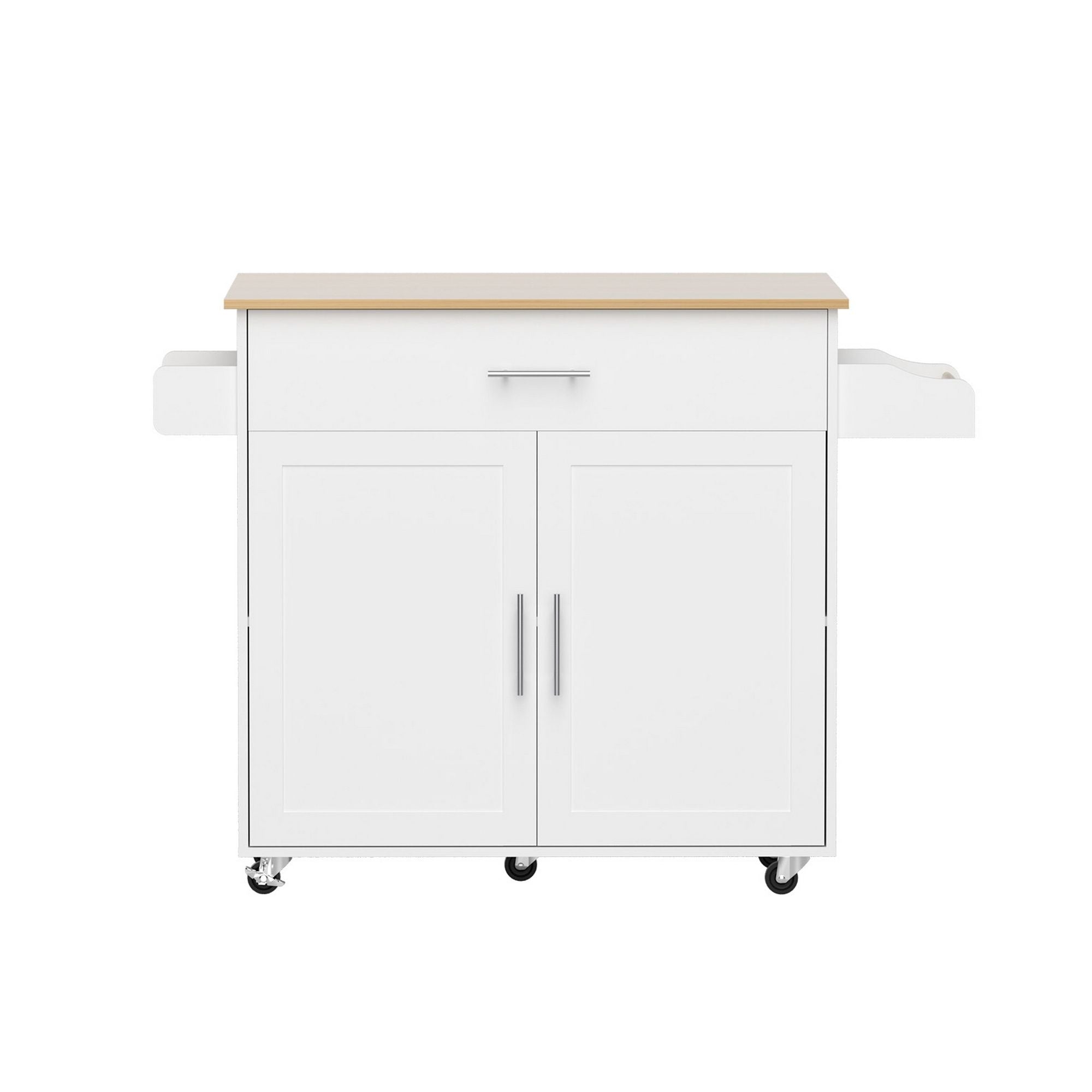Kitchen Island Trolley Rolling Serving Cart Storage Drawer Cabinet 90cm White - Furniture > Dining > Kitchen & Dining Trolleys - Rivercity House & Home Co. (ABN 18 642 972 209) - Affordable Modern Furniture Australia
