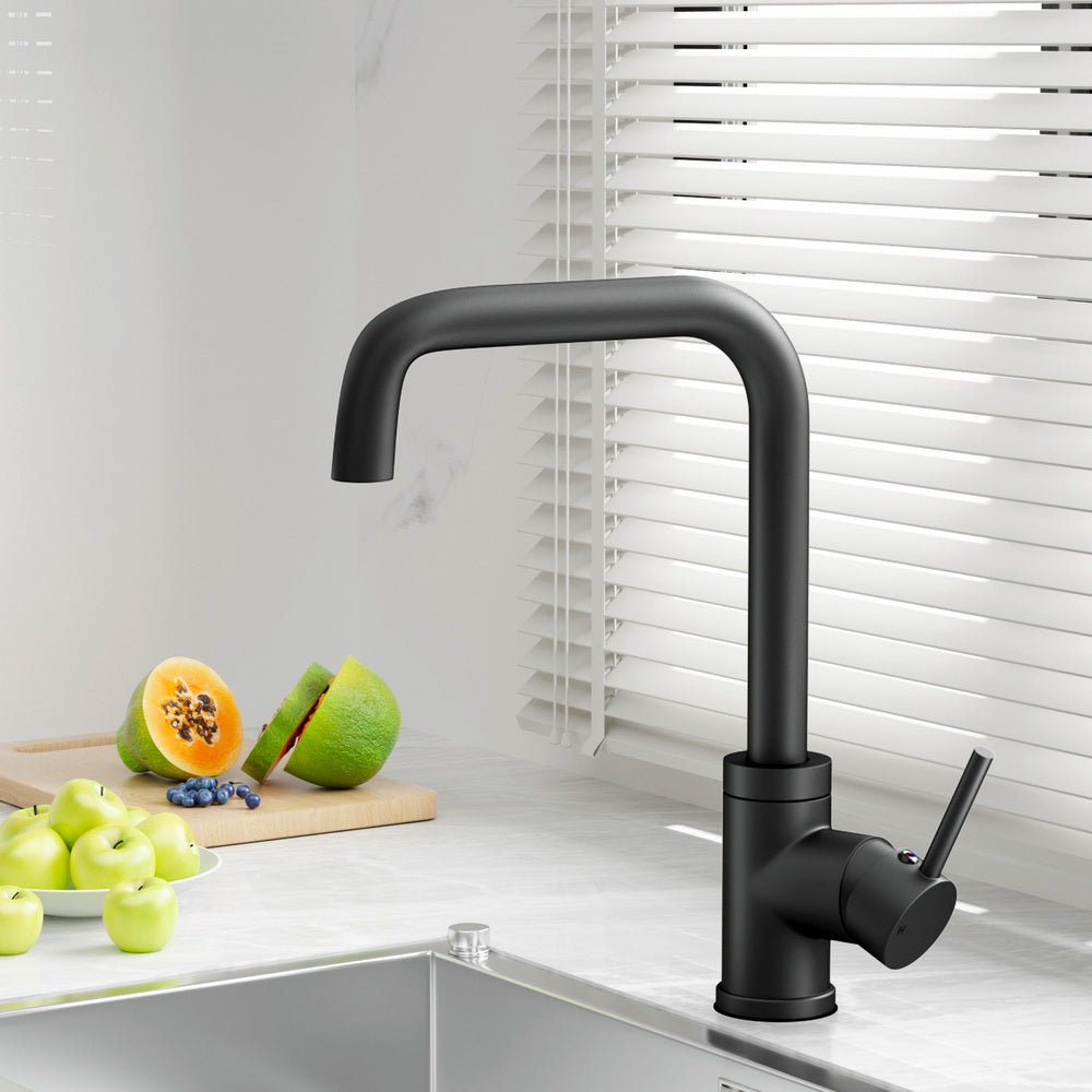 Kitchen Mixer Tap Mixer Rectangle Sink Faucet Basin Laundry Black - Furniture > Bathroom > Tap & Sink Accessories - Rivercity House & Home Co. (ABN 18 642 972 209) - Affordable Modern Furniture Australia