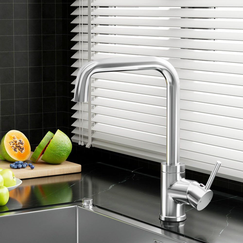 Kitchen Mixer Tap Mixer Rectangle Sink Faucet Basin Laundry Chrome - Furniture > Bathroom > Tap & Sink Accessories - Rivercity House & Home Co. (ABN 18 642 972 209) - Affordable Modern Furniture Australia