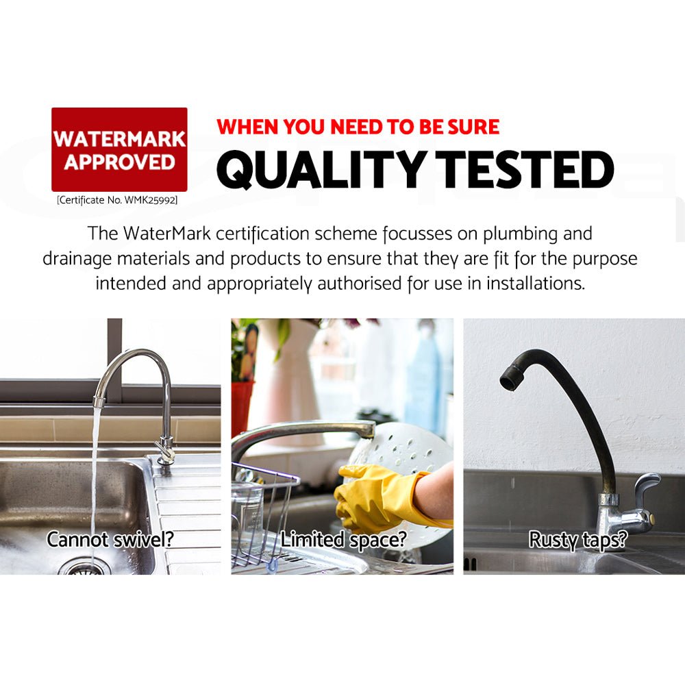 Kitchen Mixer Tap Mixer Round Sink Faucet Basin Laundry Chrome - Furniture > Bathroom > Tap & Sink Accessories - Rivercity House & Home Co. (ABN 18 642 972 209) - Affordable Modern Furniture Australia