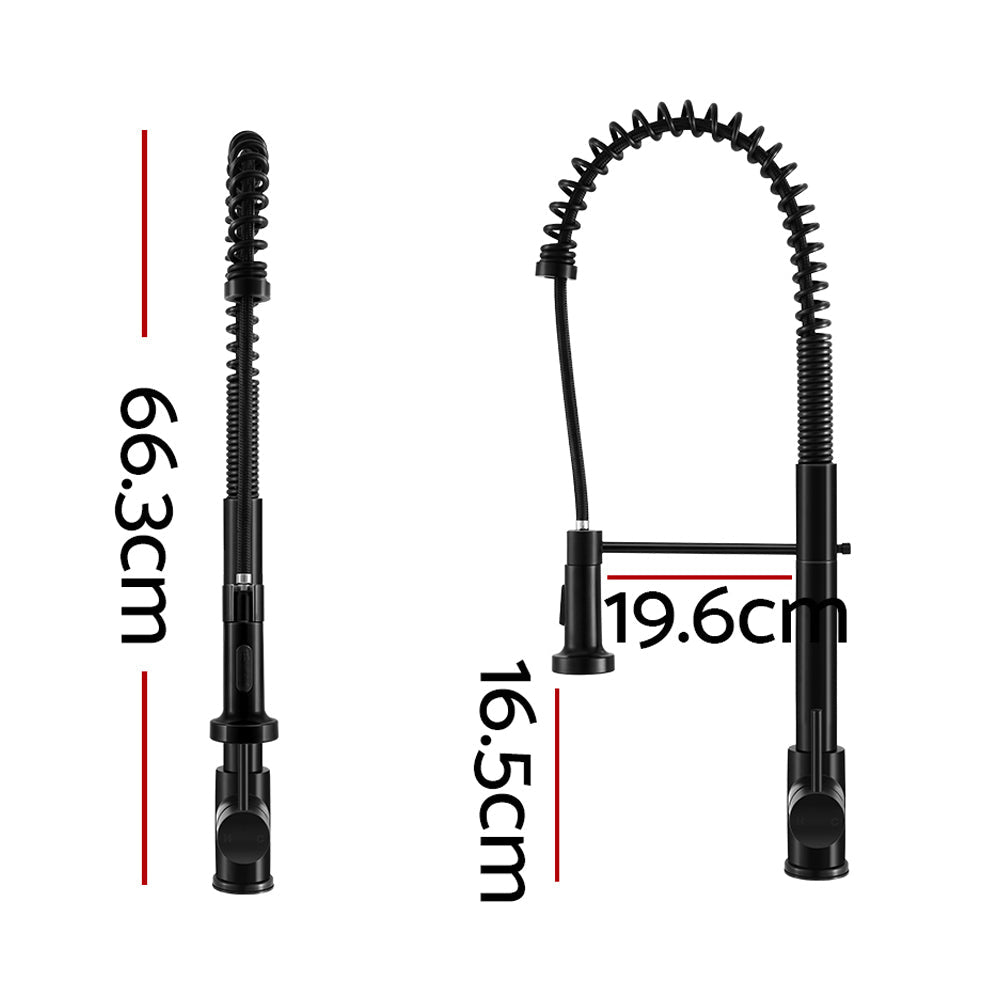 Kitchen Mixer Tap Pull Down 2 Modes Sink Faucet Basin Laundry Black - Furniture > Bathroom > Tap & Sink Accessories - Rivercity House & Home Co. (ABN 18 642 972 209) - Affordable Modern Furniture Australia