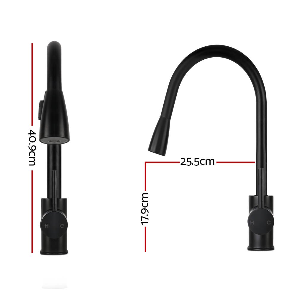 Kitchen Mixer Tap Pull Out 2 Mode Sink Faucet Basin Laundry Black - Furniture > Bathroom > Tap & Sink Accessories - Rivercity House & Home Co. (ABN 18 642 972 209) - Affordable Modern Furniture Australia