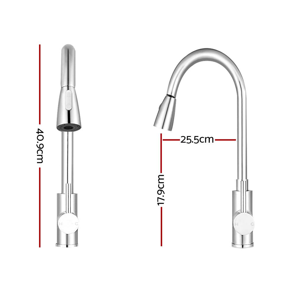 Kitchen Mixer Tap Pull Out 2 Mode Sink Faucet Basin Laundry Chrome - Furniture > Bathroom > Tap & Sink Accessories - Rivercity House & Home Co. (ABN 18 642 972 209) - Affordable Modern Furniture Australia