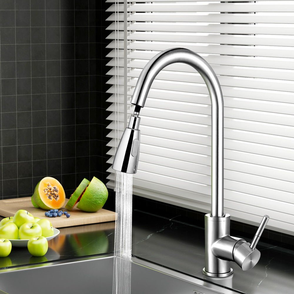 Kitchen Mixer Tap Pull Out 2 Mode Sink Faucet Basin Laundry Chrome - Furniture > Bathroom > Tap & Sink Accessories - Rivercity House & Home Co. (ABN 18 642 972 209) - Affordable Modern Furniture Australia
