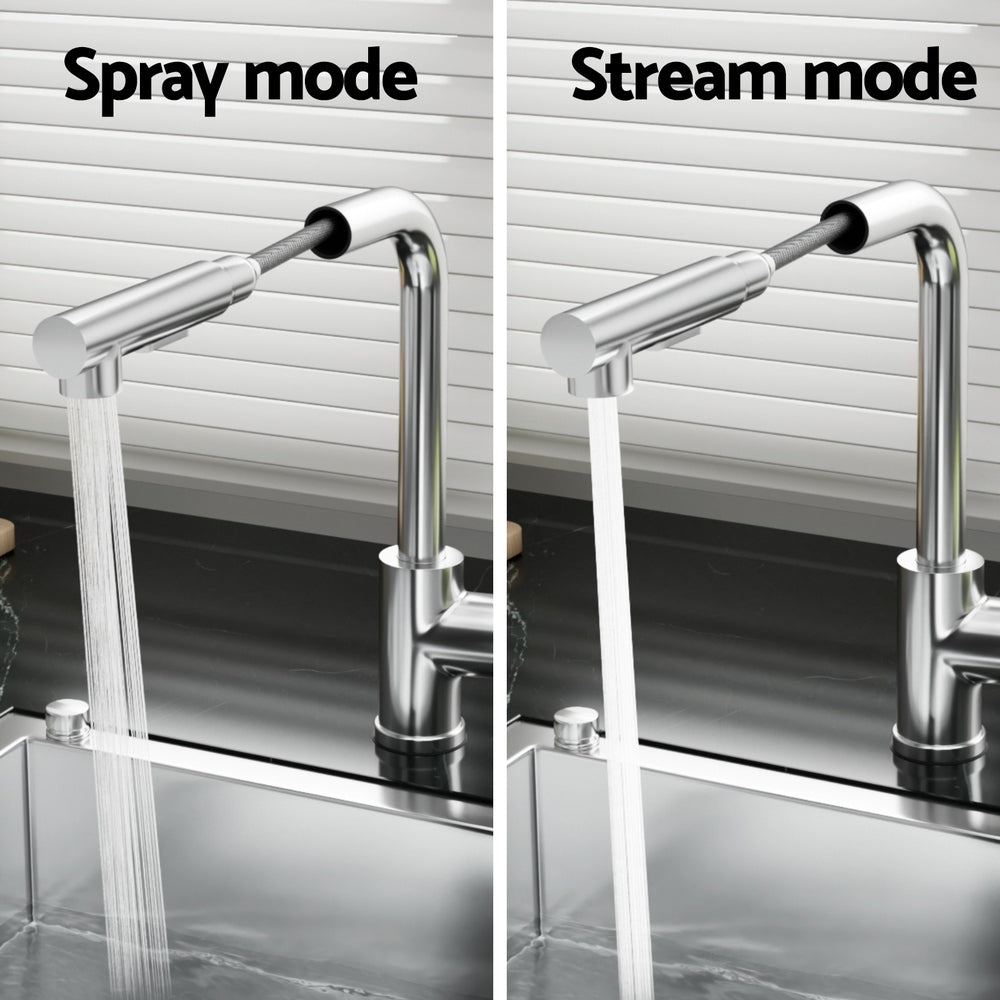 Kitchen Mixer Tap Pull Out Rectangle 2 Mode Sink Basin Faucet Swivel WELS Chrome - Home & Garden > Bathroom Accessories - Rivercity House & Home Co. (ABN 18 642 972 209) - Affordable Modern Furniture Australia