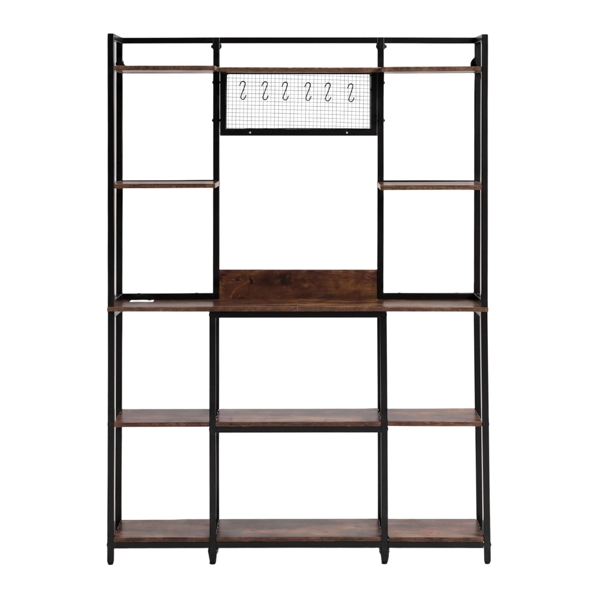 Kitchen Rack with 6 Hooks Microwave Storage Shelf 120cm x 170cm - Home & Garden > Kitchenware > Kitchen Utensils - Rivercity House & Home Co. (ABN 18 642 972 209) - Affordable Modern Furniture Australia
