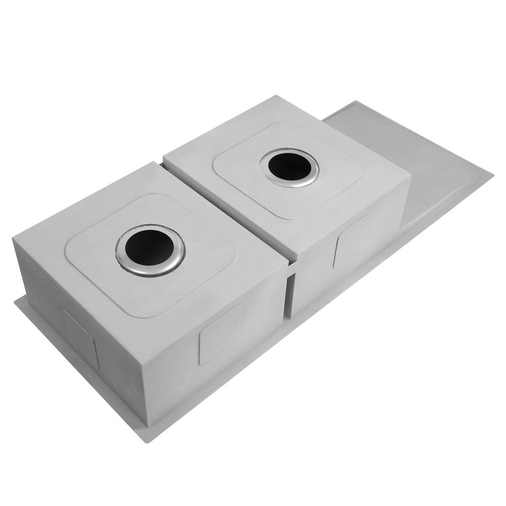 Kitchen Sink 111X45CM Stainless Steel Basin Double Bowl Silver - Furniture > Dining > Kitchen Sinks - Rivercity House & Home Co. (ABN 18 642 972 209) - Affordable Modern Furniture Australia