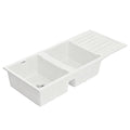 Granite Stone Double Bowl Kitchen Sink 116x50cm - White