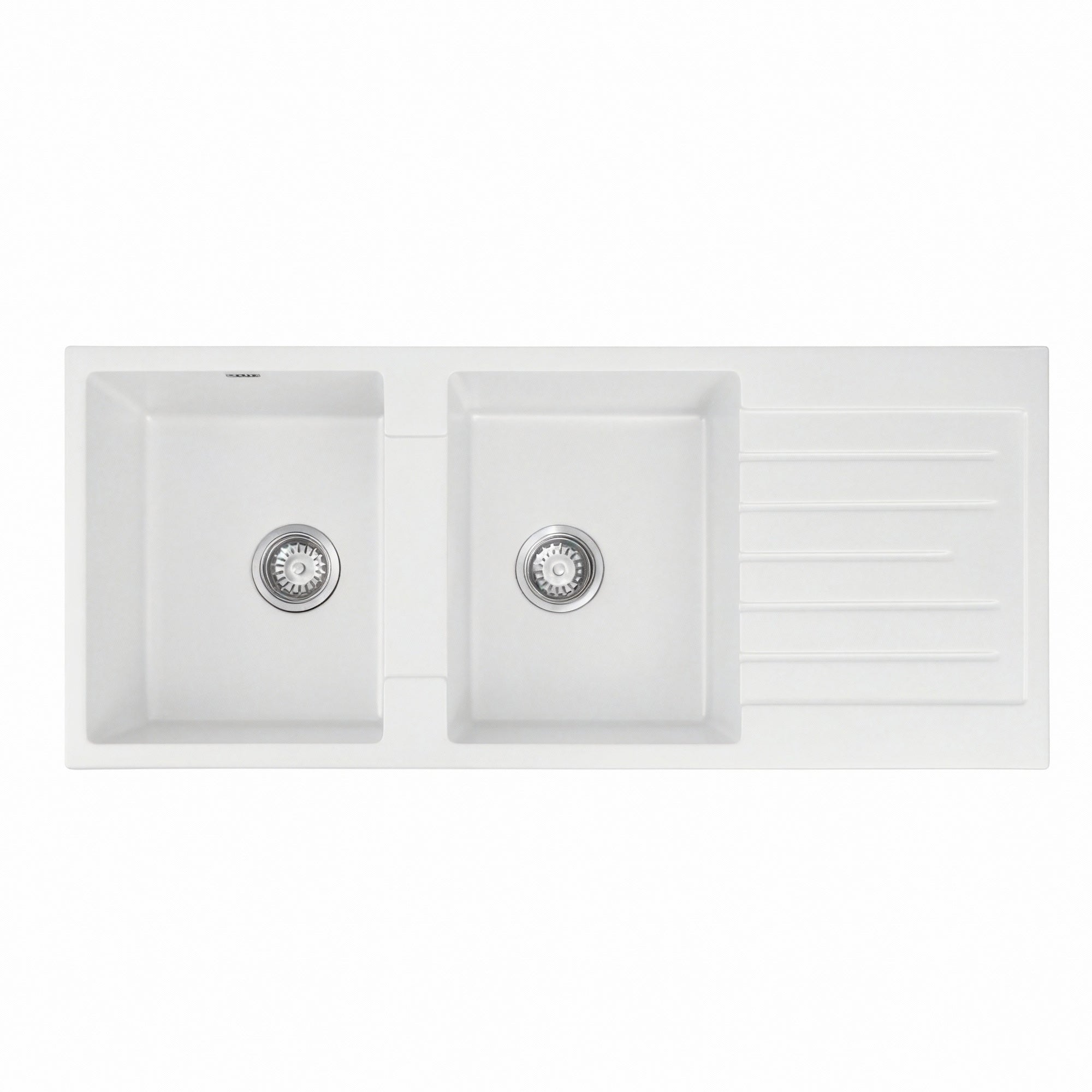 Kitchen Sink 116x50cm Granite Stone Sink Double Bowl White - Furniture > Bathroom > Sinks - Rivercity House & Home Co. (ABN 18 642 972 209) - Affordable Modern Furniture Australia