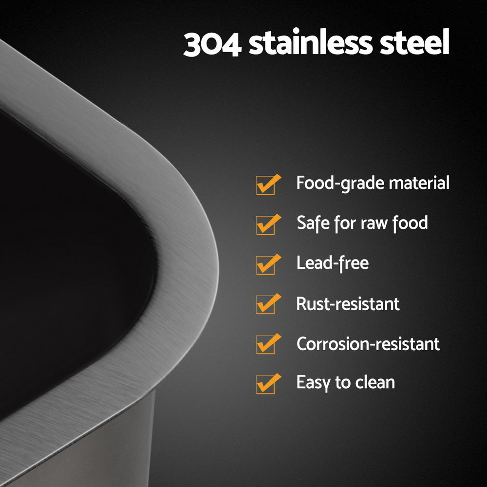Kitchen Sink 30X36CM Stainless Steel Nano Basin Single Bowl Black - Furniture > Dining > Kitchen Sinks - Rivercity House & Home Co. (ABN 18 642 972 209) - Affordable Modern Furniture Australia