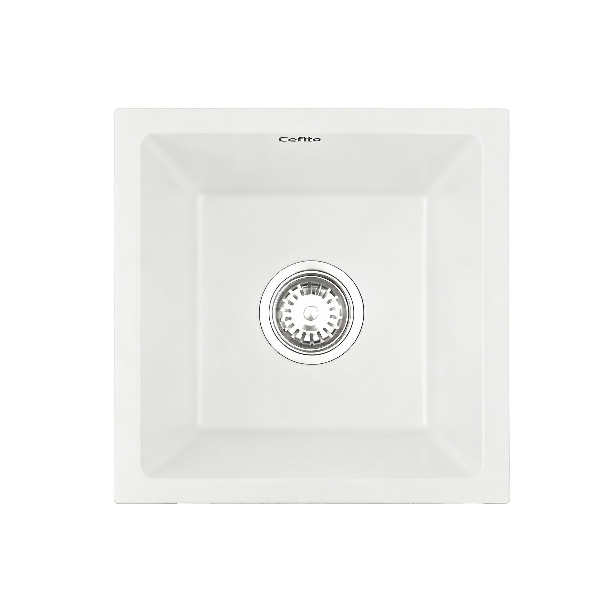 Kitchen Sink 38x38cm Granite Stone Sink Single Bowl White - Furniture > Bathroom > Sinks - Rivercity House & Home Co. (ABN 18 642 972 209) - Affordable Modern Furniture Australia