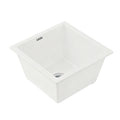 38x38cm Single Bowl Granite Stone Kitchen Sink with Waste Strainer - White