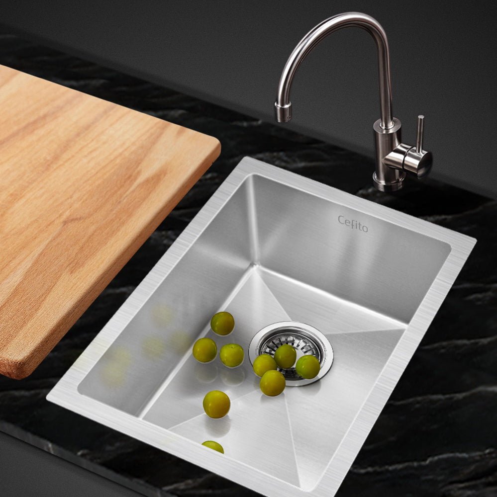 Kitchen Sink 44X34CM Stainless Steel Nano Basin Single Bowl Silver - Furniture > Dining > Kitchen Sinks - Rivercity House & Home Co. (ABN 18 642 972 209) - Affordable Modern Furniture Australia