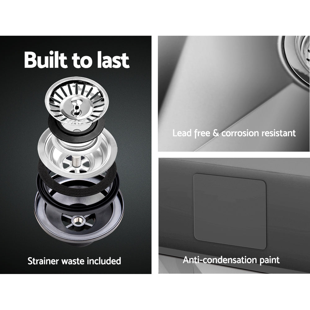 Kitchen Sink 44X44CM Stainless Steel Basin Single Bowl Silver - Furniture > Dining > Kitchen Sinks - Rivercity House & Home Co. (ABN 18 642 972 209) - Affordable Modern Furniture Australia