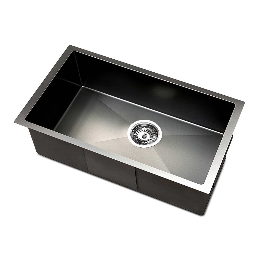 Kitchen Sink 45X30CM Stainless Steel Basin Single Bowl Black - Furniture > Dining > Kitchen Sinks - Rivercity House & Home Co. (ABN 18 642 972 209) - Affordable Modern Furniture Australia