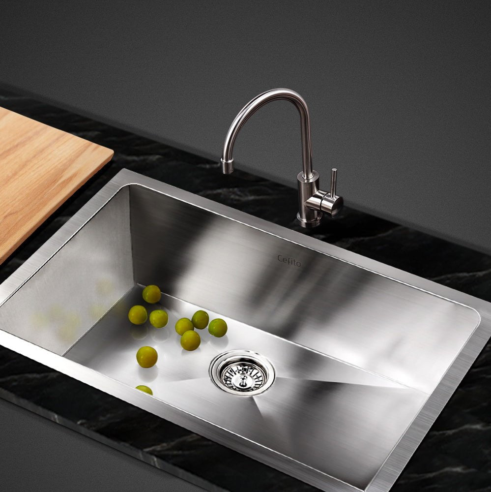 Kitchen Sink 45X30CM Stainless Steel Basin Single Bowl Silver - Furniture > Dining > Kitchen Sinks - Rivercity House & Home Co. (ABN 18 642 972 209) - Affordable Modern Furniture Australia