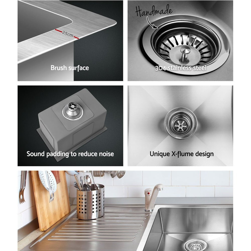 Kitchen Sink 45X30CM Stainless Steel Basin Single Bowl Silver - Furniture > Dining > Kitchen Sinks - Rivercity House & Home Co. (ABN 18 642 972 209) - Affordable Modern Furniture Australia