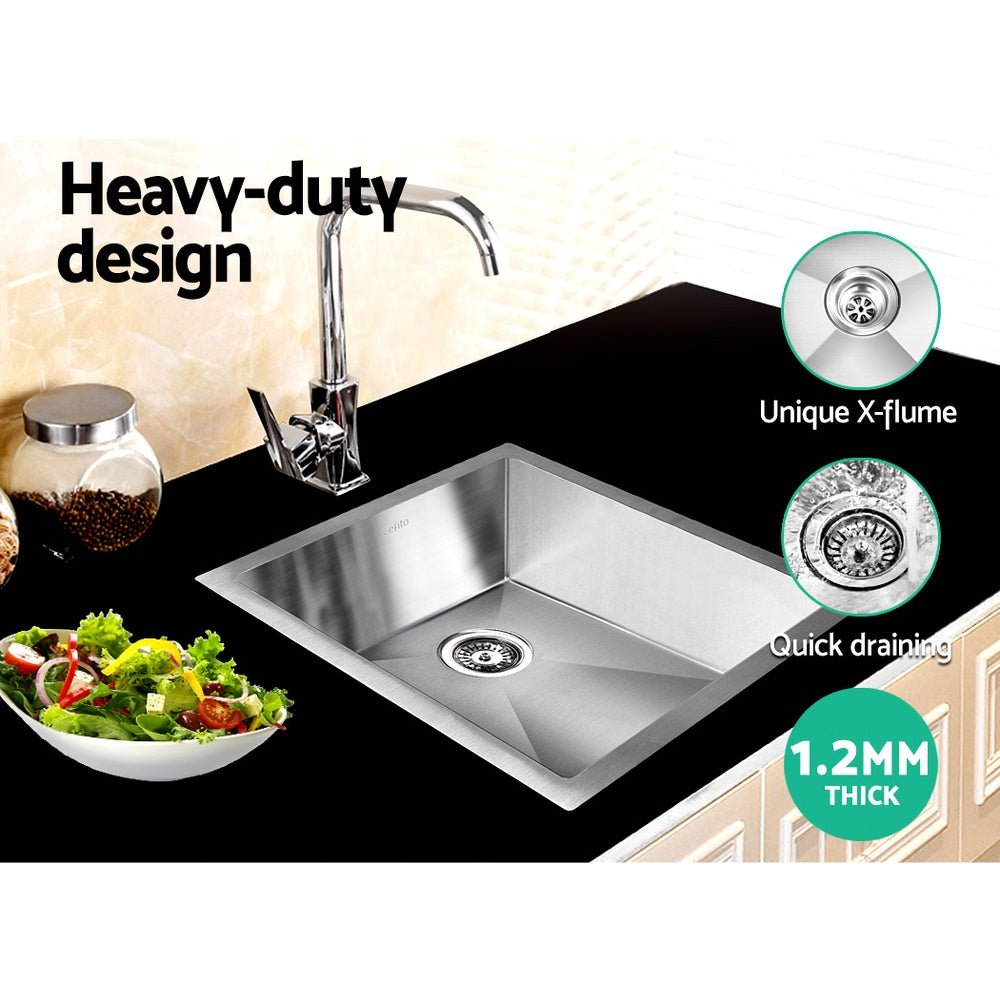 Kitchen Sink 45X39CM Stainless Steel Basin Single Bowl Silver - Furniture > Dining > Kitchen Sinks - Rivercity House & Home Co. (ABN 18 642 972 209) - Affordable Modern Furniture Australia