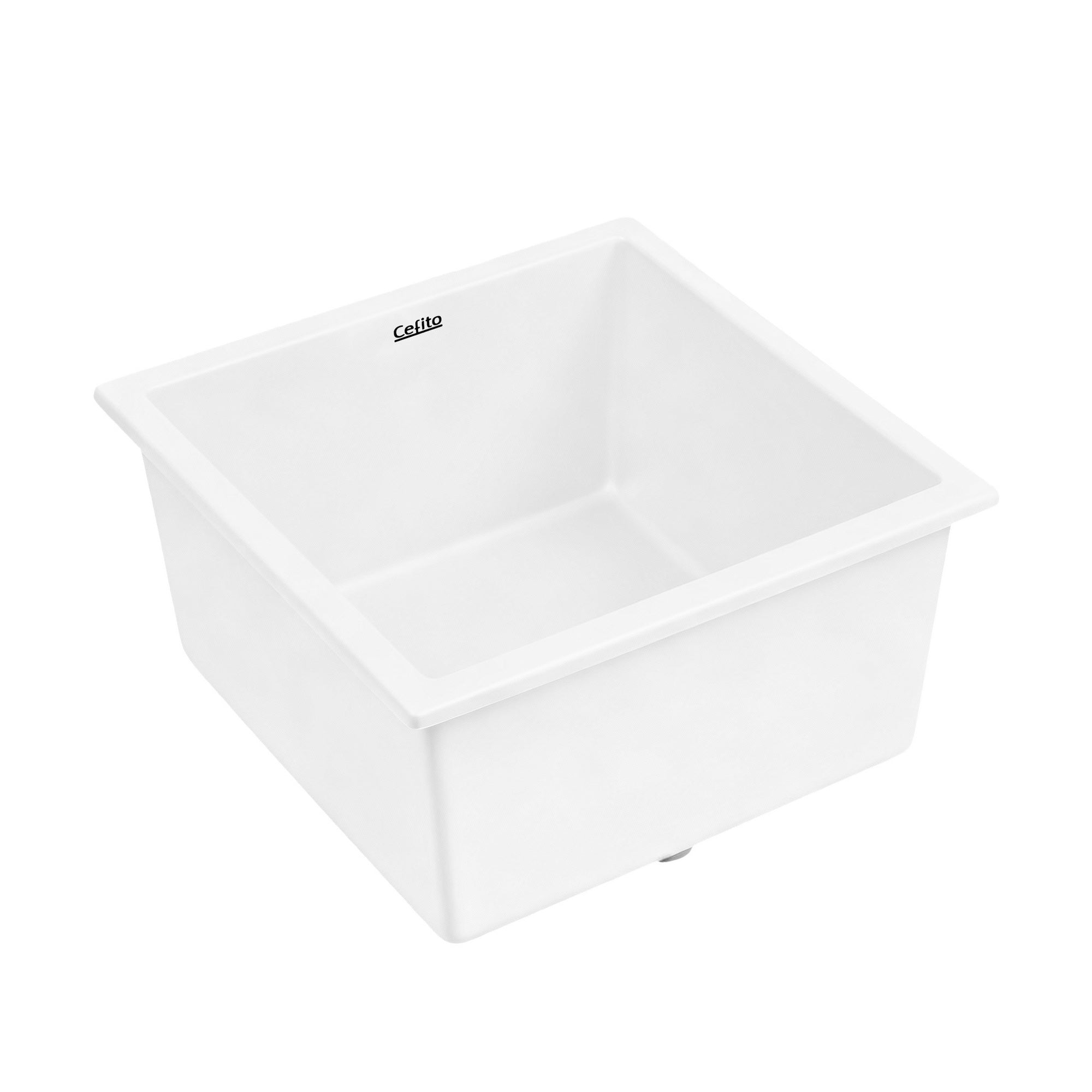 Kitchen Sink 45x45cm Granite Stone Sink Single Bowl White - Furniture > Bathroom > Sinks - Rivercity House & Home Co. (ABN 18 642 972 209) - Affordable Modern Furniture Australia