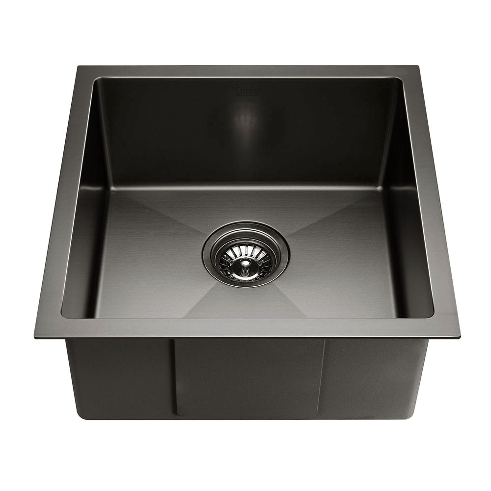 Kitchen Sink 51X45CM Stainless Steel Basin Single Bowl Black - Furniture > Dining > Kitchen Sinks - Rivercity House & Home Co. (ABN 18 642 972 209) - Affordable Modern Furniture Australia