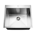 Handmade 53x50cm Stainless Steel Kitchen Sink Single Bowl - Silver