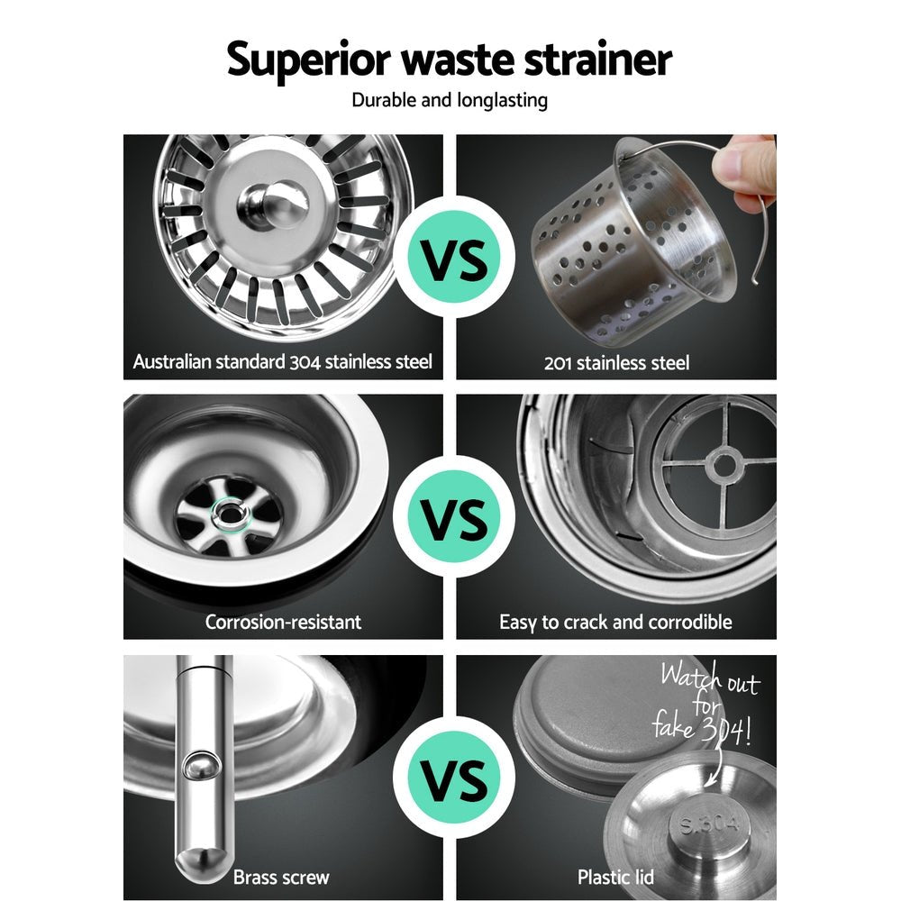 Kitchen Sink 53X50CM Stainless Steel Basin Single Bowl Silver - Furniture > Dining > Kitchen Sinks - Rivercity House & Home Co. (ABN 18 642 972 209) - Affordable Modern Furniture Australia