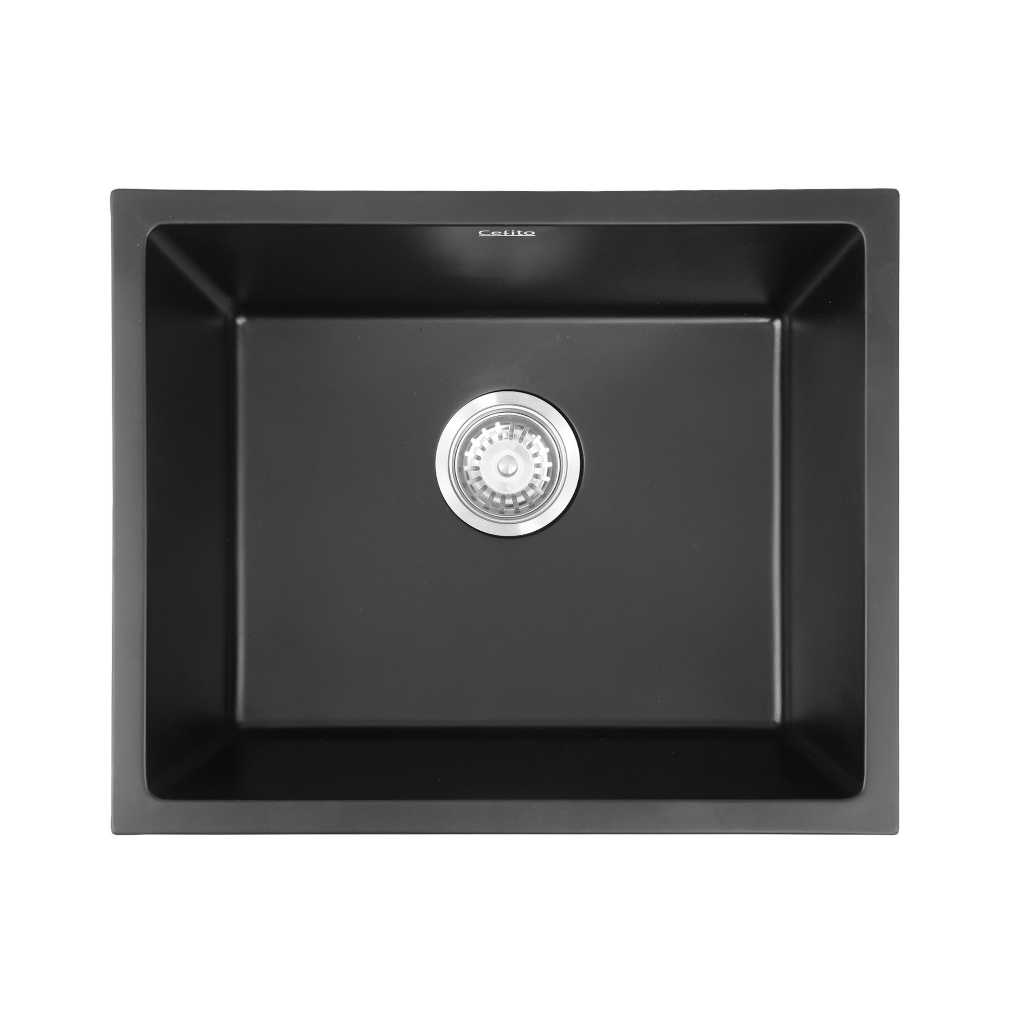 Kitchen Sink 55x45cm Granite Stone Sink Single Bowl Black - Furniture > Bathroom > Sinks - Rivercity House & Home Co. (ABN 18 642 972 209) - Affordable Modern Furniture Australia