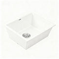 Granite Stone Kitchen Sink 55x45cm Single Bowl with Waste Strainer - White