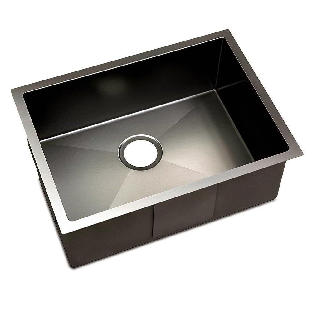 Kitchen Sink 60X45CM Stainless Steel Basin Single Bowl Black - Furniture > Dining > Kitchen Sinks - Rivercity House & Home Co. (ABN 18 642 972 209) - Affordable Modern Furniture Australia