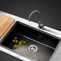 60x45cm Stainless Steel Kitchen Sink Single Bowl - Black