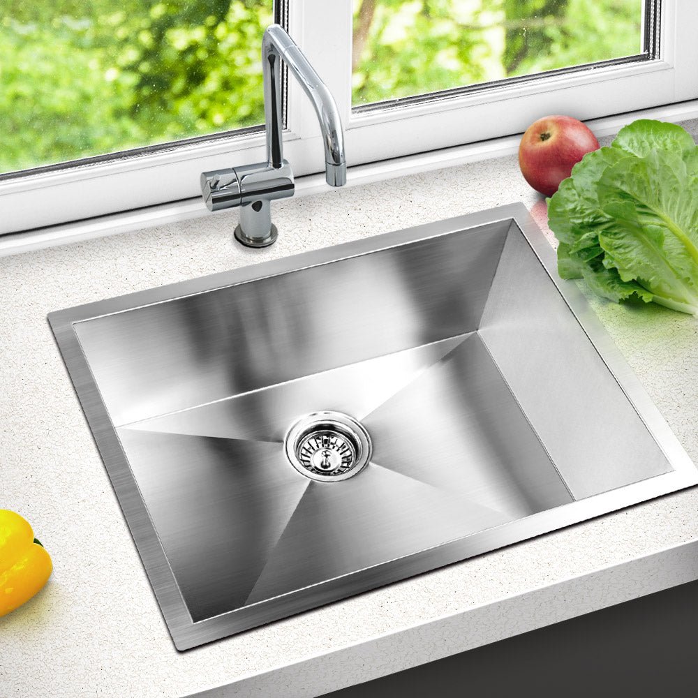 Kitchen Sink 60X45CM Stainless Steel Basin Single Bowl Silver - Furniture > Dining > Kitchen Sinks - Rivercity House & Home Co. (ABN 18 642 972 209) - Affordable Modern Furniture Australia