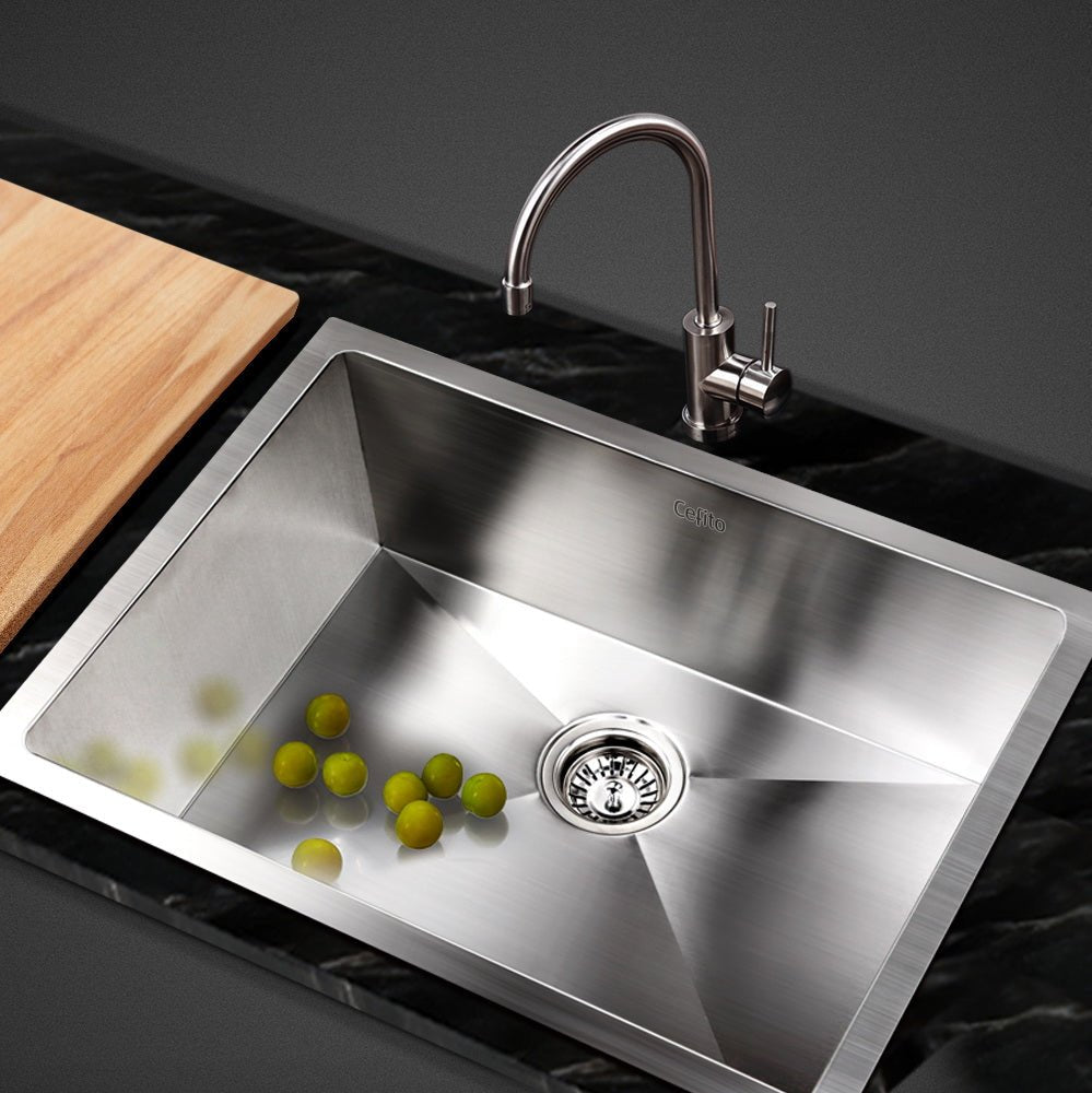 Kitchen Sink 60X45CM Stainless Steel Basin Single Bowl Silver - Furniture > Dining > Kitchen Sinks - Rivercity House & Home Co. (ABN 18 642 972 209) - Affordable Modern Furniture Australia