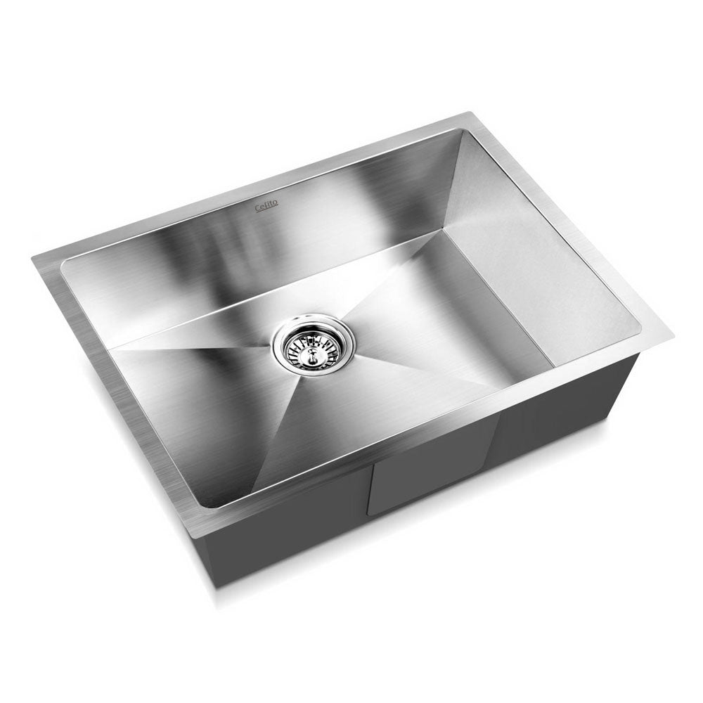 Kitchen Sink 60X45CM Stainless Steel Basin Single Bowl Silver - Furniture > Dining > Kitchen Sinks - Rivercity House & Home Co. (ABN 18 642 972 209) - Affordable Modern Furniture Australia