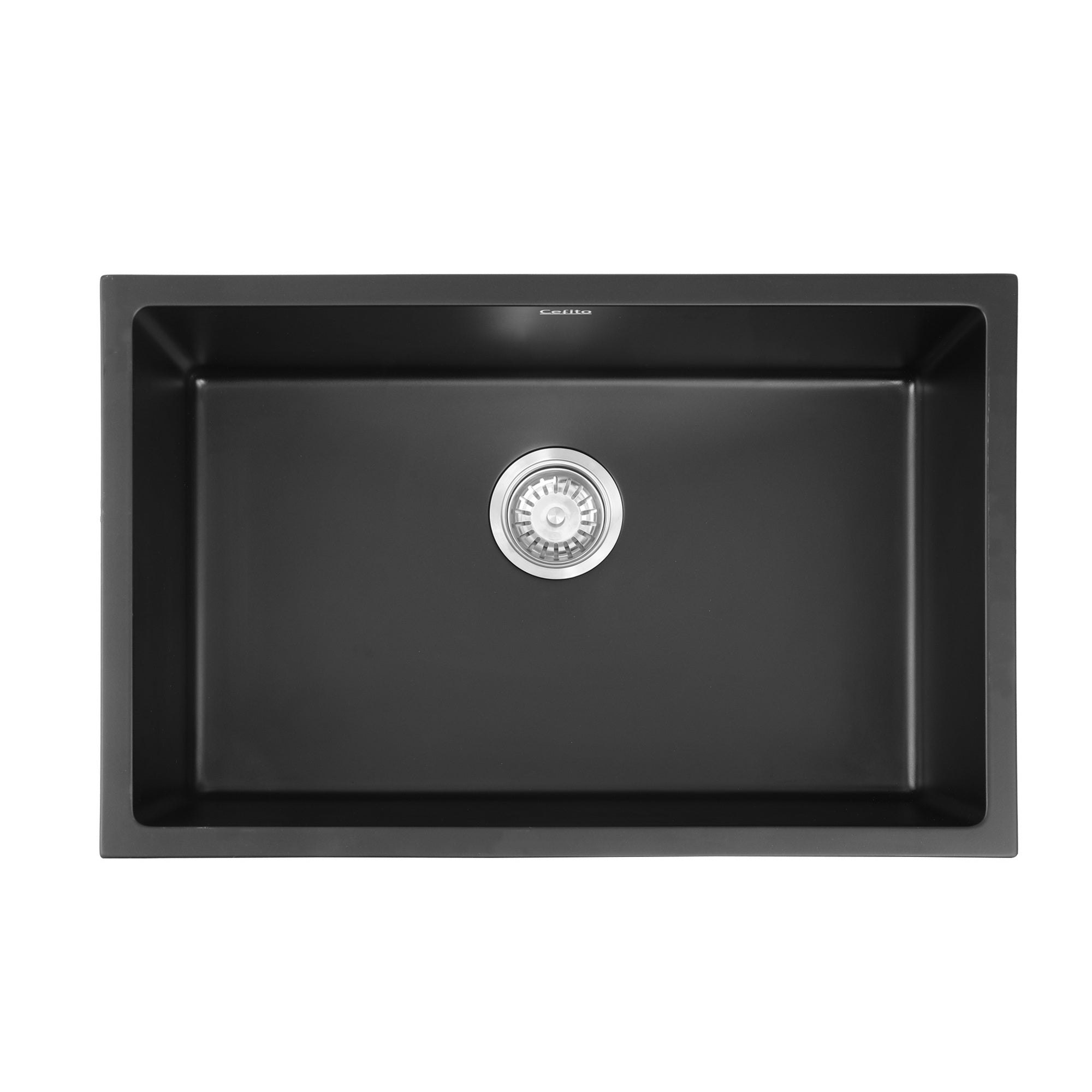 Kitchen Sink 70x45cm Granite Stone Sink Single Bowl Black - Furniture > Bathroom > Sinks - Rivercity House & Home Co. (ABN 18 642 972 209) - Affordable Modern Furniture Australia