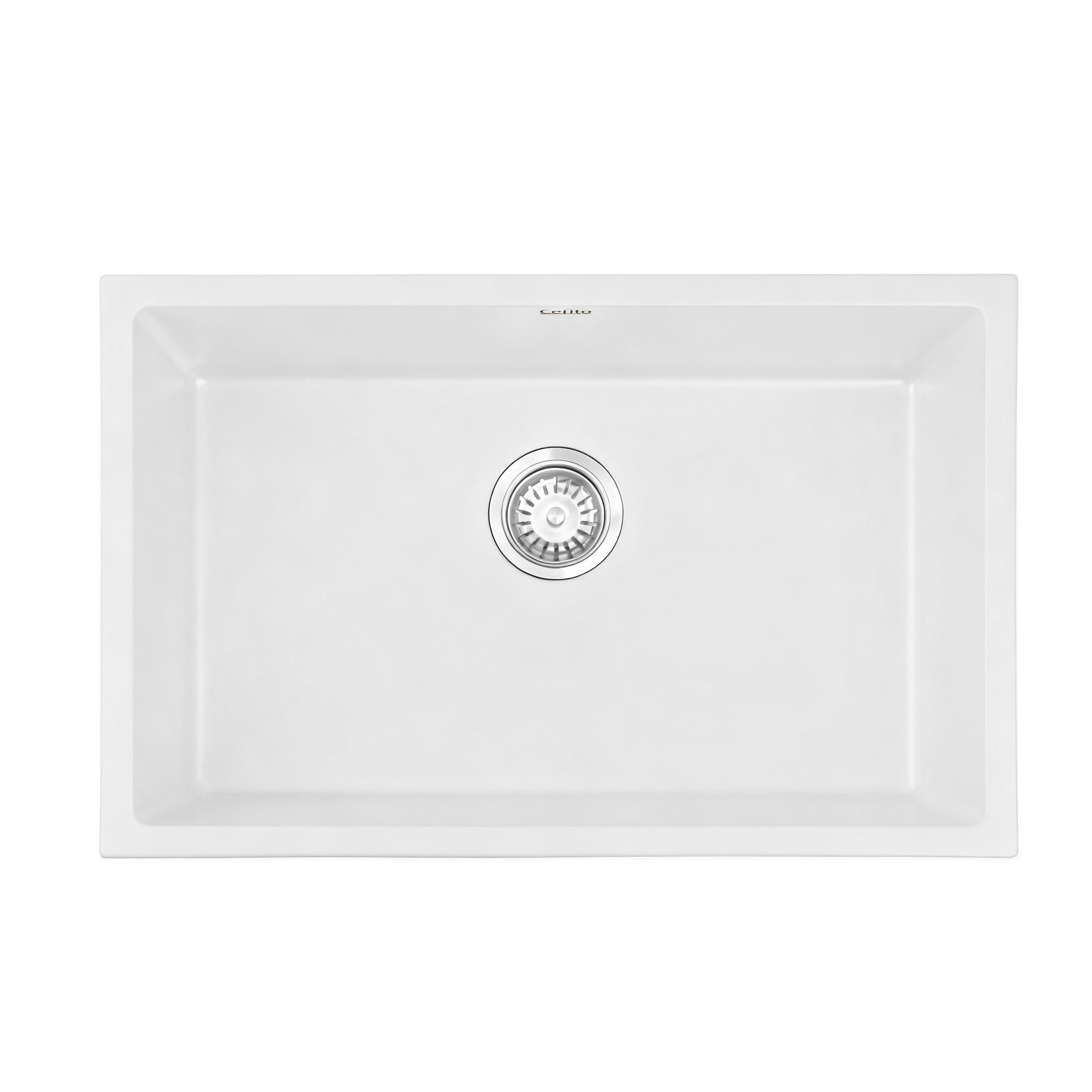 Kitchen Sink 70x45cm Granite Stone Sink Single Bowl White - Furniture > Bathroom > Sinks - Rivercity House & Home Co. (ABN 18 642 972 209) - Affordable Modern Furniture Australia