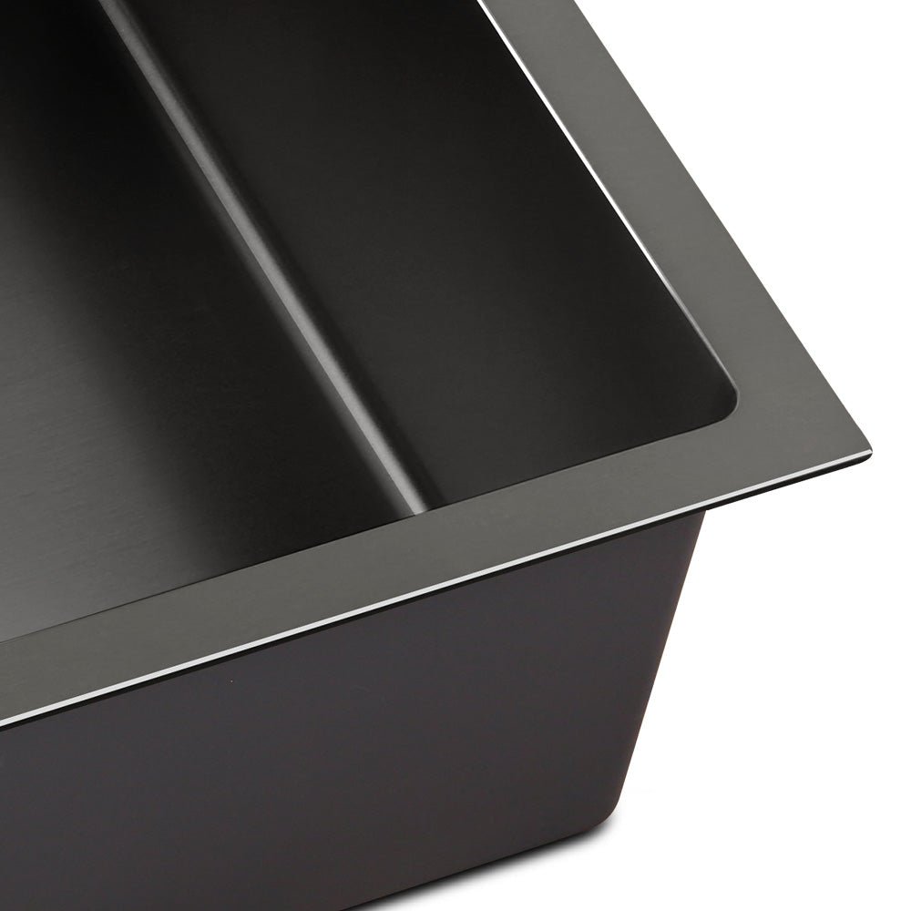 Kitchen Sink 70X45CM Stainless Steel Basin Single Bowl Black - Furniture > Dining > Kitchen Sinks - Rivercity House & Home Co. (ABN 18 642 972 209) - Affordable Modern Furniture Australia