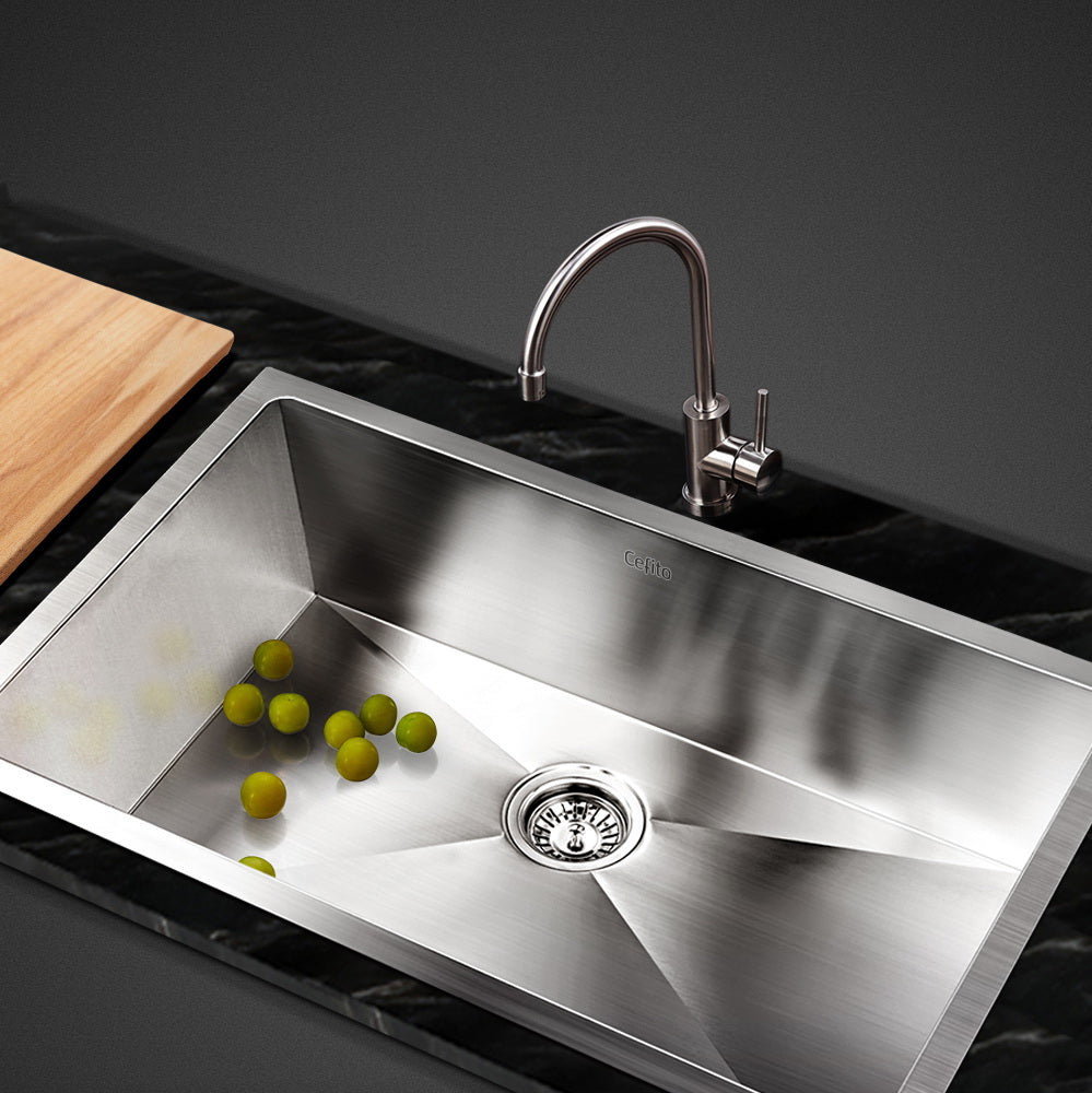 Kitchen Sink 70X45CM Stainless Steel Basin Single Bowl Silver - Furniture > Dining > Kitchen Sinks - Rivercity House & Home Co. (ABN 18 642 972 209) - Affordable Modern Furniture Australia