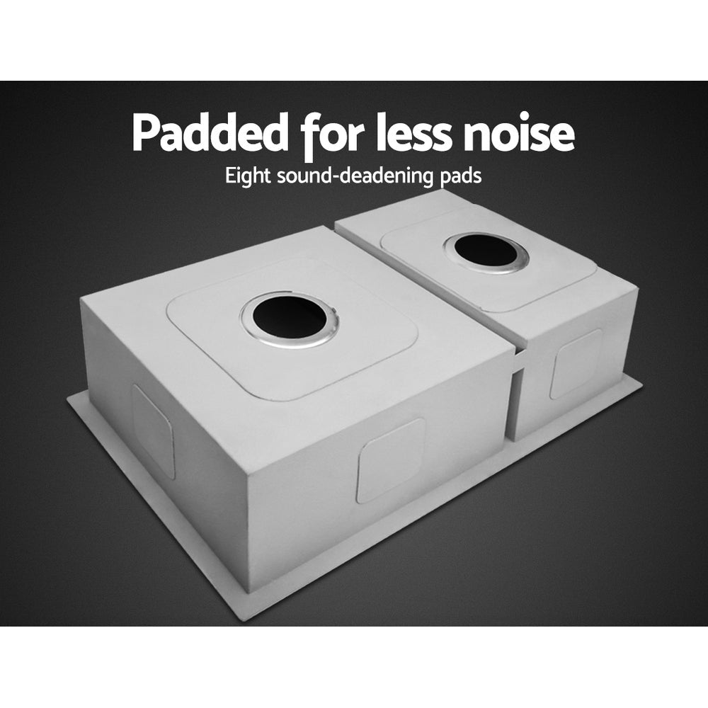 Kitchen Sink 71X45CM Stainless Steel Basin Double Bowl Silver - Furniture > Dining > Kitchen Sinks - Rivercity House & Home Co. (ABN 18 642 972 209) - Affordable Modern Furniture Australia