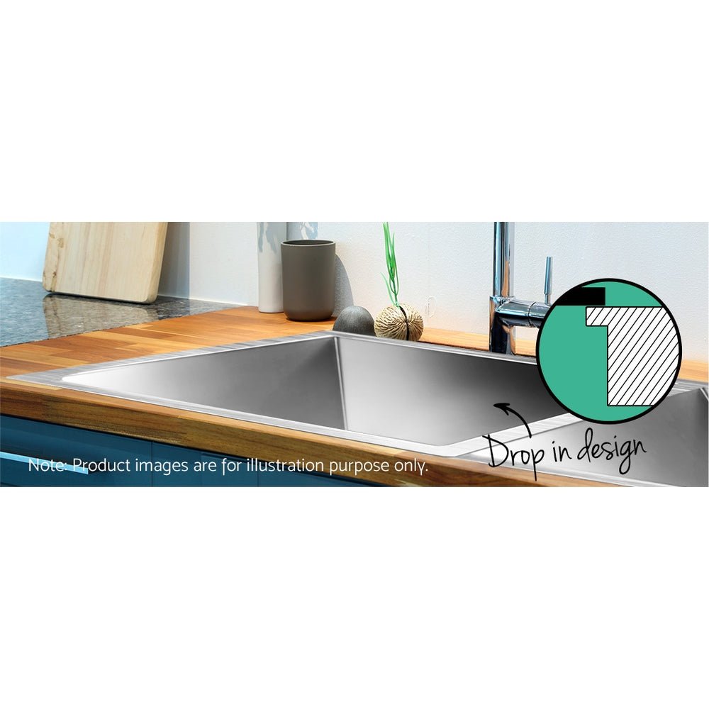 Kitchen Sink 71X45CM Stainless Steel Basin Double Bowl Silver - Furniture > Dining > Kitchen Sinks - Rivercity House & Home Co. (ABN 18 642 972 209) - Affordable Modern Furniture Australia