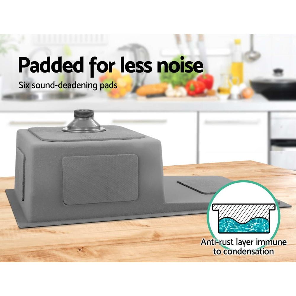 Kitchen Sink 75X45CM Stainless Steel Basin Single Bowl Black - Furniture > Dining > Kitchen Sinks - Rivercity House & Home Co. (ABN 18 642 972 209) - Affordable Modern Furniture Australia