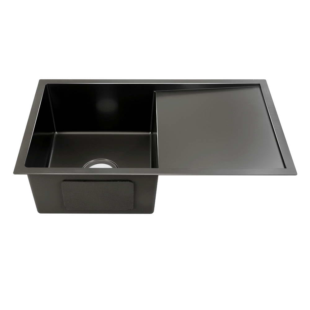 Kitchen Sink 75X45CM Stainless Steel Basin Single Bowl Black - Furniture > Dining > Kitchen Sinks - Rivercity House & Home Co. (ABN 18 642 972 209) - Affordable Modern Furniture Australia