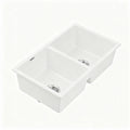 77x45cm Double Bowl Granite Stone Kitchen Sink with Waste Strainer - White