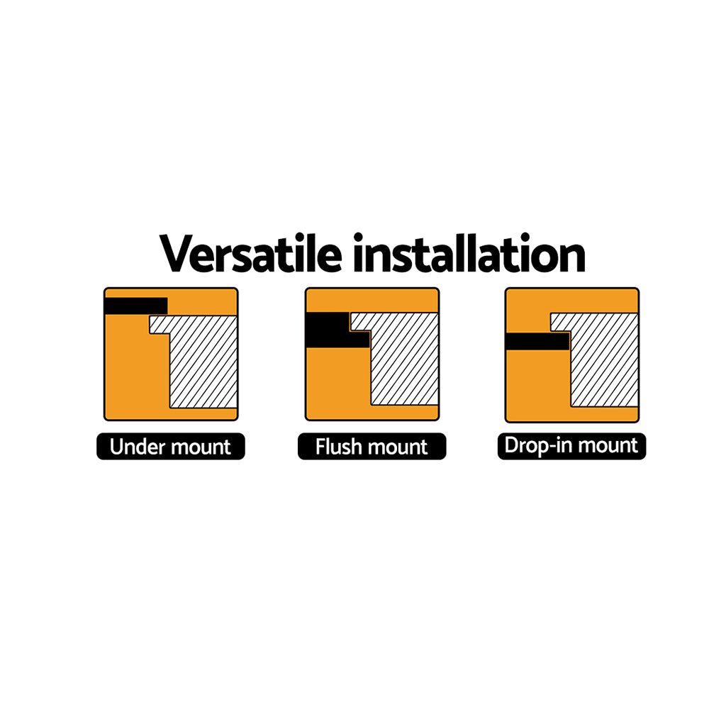 Kitchen Sink 80X48CM Granite Stone Kitchen Sinks in Black - Furniture > Bathroom > Sinks - Rivercity House & Home Co. (ABN 18 642 972 209) - Affordable Modern Furniture Australia