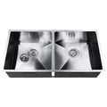 Handmade 86x44cm Double Bowl Kitchen Sink Stainless Steel 304 - Silver