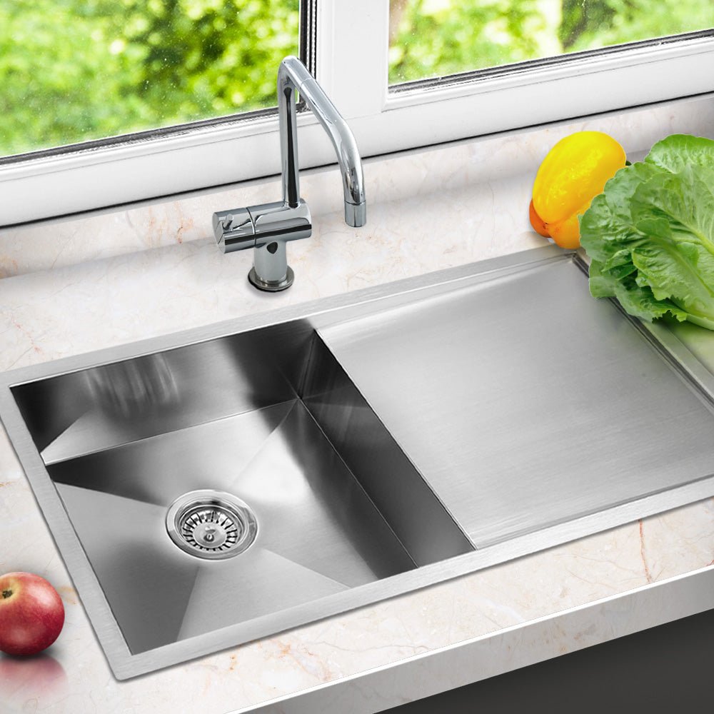 Kitchen Sink 96X45CM Stainless Steel Basin Single Bowl Silver - Furniture > Dining > Kitchen Sinks - Rivercity House & Home Co. (ABN 18 642 972 209) - Affordable Modern Furniture Australia