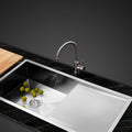Handmade 96x45cm Stainless Steel Kitchen Sink Single Bowl - Silver