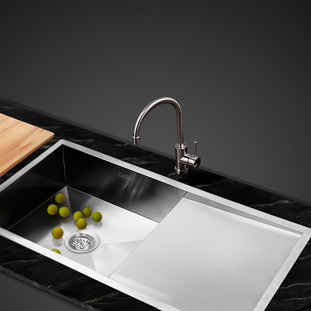 Kitchen Sink 96X45CM Stainless Steel Basin Single Bowl Silver - Furniture > Dining > Kitchen Sinks - Rivercity House & Home Co. (ABN 18 642 972 209) - Affordable Modern Furniture Australia