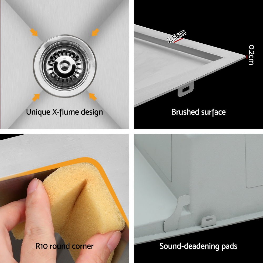 Kitchen Sink Basin Stainless Steel Under/Top/Flush Mount Bowl 122X45CM - Home & Garden > Kitchenware - Rivercity House & Home Co. (ABN 18 642 972 209) - Affordable Modern Furniture Australia