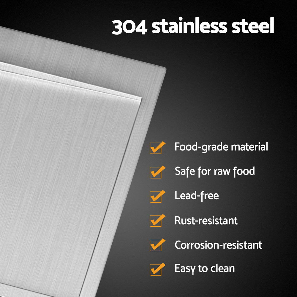 Kitchen Sink Basin Stainless Steel Under/Top/Flush Mount Bowl 155X50CM - Home & Garden > Kitchenware - Rivercity House & Home Co. (ABN 18 642 972 209) - Affordable Modern Furniture Australia